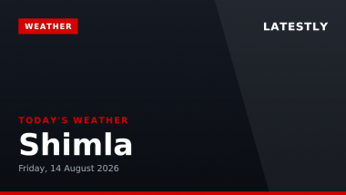 Shimla Weather Forecast & Update for Today, Friday, 14 August 2026: Expect Heavy Rain and Thunderstorms, High of 24&deg;C