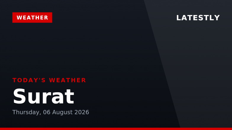Surat Weather Forecast &amp; Update for Today, Thursday, 06 August 2026: Partly Cloudy with Morning Drizzle, High of 30&deg;C