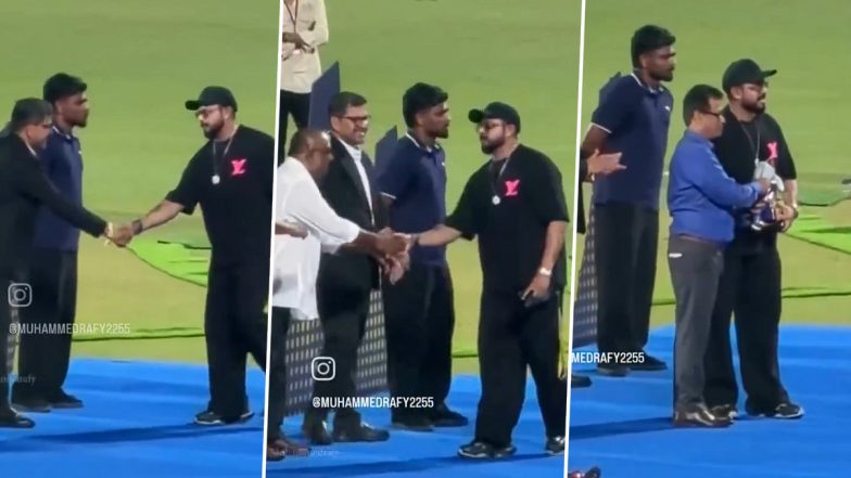 Viral Video Claims S Sreesanth Avoided Handshake With Sanju Samson During KCL 2026 Final Ceremony