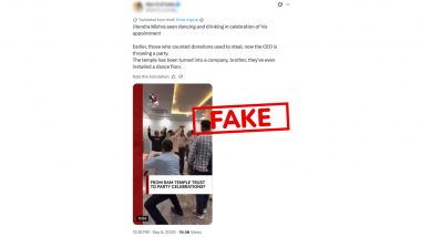 Is Viral Video of Ram Temple Trust CEO Jeetendra Mishra Dancing and Drinking Real? Fact Check Reveals Truth