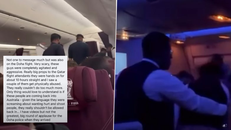 Qatar Airways Flight Passengers Panic As 2 Men Turn Violent, Threaten To Shoot Fellow Travellers Mid-Air (Video)