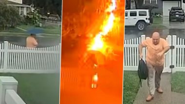 New York City: Man Struck by Lightning Near His Car in Staten Island, Walks Away Without Burns (Video)