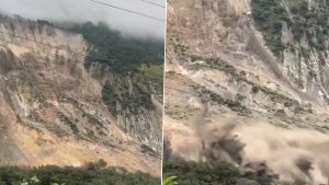 social-viral-Nepal Landslide: Terrifying Video Shows Huge Mountain Section Collapsing Into Kali Gandaki River