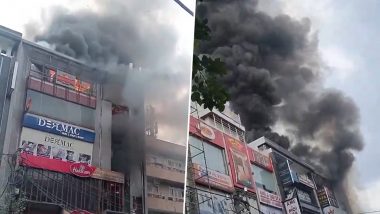 Model Town Fire Video: Massive Blaze Breaks Out at Multi-Storey Building in Delhi, 25 Fire Engines Rushed To Spot