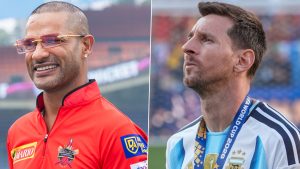 Shikhar Dhawan Pays Tribute to Lionel Messi After His Retirement From International Football.