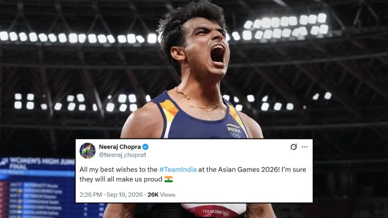 Neeraj Chopra Extends Heartfelt Wishes to Team India For Asian Games 2026