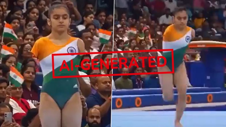 Armless Gymnast in Indian Tricolor Leotard Wows Crowds? Fact Check Calls Viral Video AI-Generated