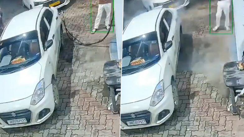 Jamshedpur CNG Pump Accident Video: Worker Dies After Refuelling Hose Bursts in Jharkhand