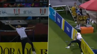 CPL 2026: Ball-Boy's Splendid One-Handed Catch Near Boundary-Line Goes Viral