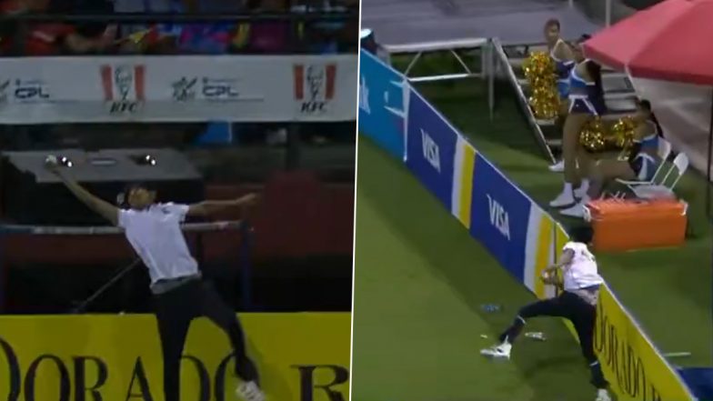 CPL 2026: Ball-Boy's Splendid One-Handed Catch Near Boundary-Line Goes Viral
