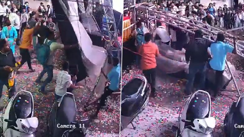 Pune Dahi Handi Tragedy: 45-Year-Old Woman Crushed to Death After Iron Structure Collapses (Video)