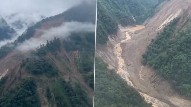 Sikkim Landslide: Teesta River Flow Partially Blocked, Authorities Issue Advisory Amid Flood Fears (Video)