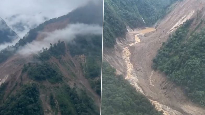 Sikkim Landslide: Teesta River Flow Partially Blocked, Authorities Issue Advisory Amid Flood Fears (Video)