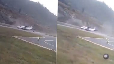 Plane Loses Rear Tyre During Landing at Nepal&rsquo;s Juphal Airport, 16 Passengers and Crew Escape Unhurt (Video)