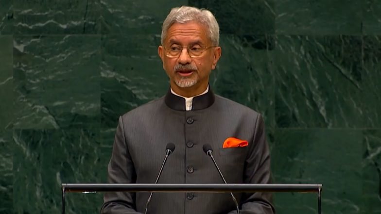 EAM S Jaishankar Says ‘Endless War Must Give Way Now to an End to War’ at UNGA (Video)