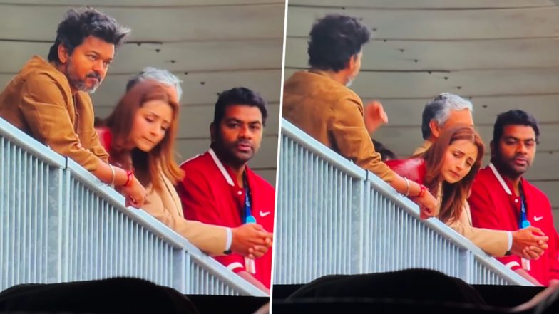 Tamil Nadu CM Vijay, Trisha Krishnan Cheer for Ajith Kumar at Silverstone Race in Viral Video