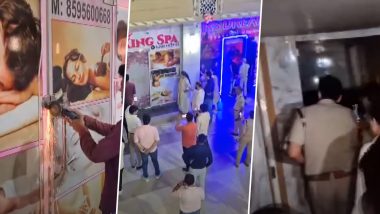 Gurugram Police Raids 18 Spa Centres at Sapphire 90 Mall, 30 Women Detained (Video)