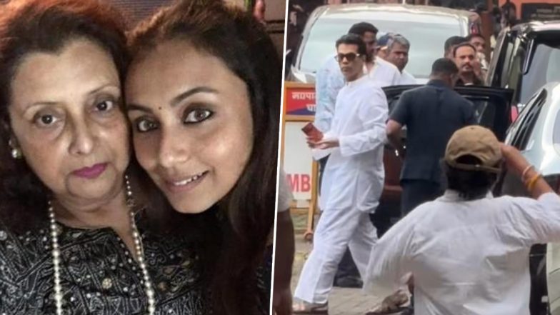 Krishna Mukerji Funeral: Karan Johar, Anil Kapoor and Ayan Mukerji Pay Their Last Respects to Rani Mukerji&rsquo;s Mother in Mumbai