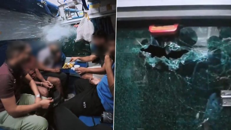 Stones Pelted at Nagpur-Mumbai Duronto Express Near Borkhedi; Window Panes of 3 AC Coaches Shattered (Video)