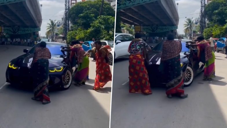 Hyderabad BMW Viral Video: Transgender Group Allegedly Demands INR 2 Lakh From New Car Owner, Blocks Road