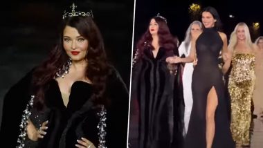 Paris Fashion Week 2026: Aishwarya Rai Dazzles the Ramp With Kendall Jenner, Simone Ashley; Fans React to Her Royal Look