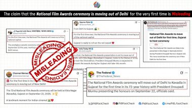 Is National Film Awards Ceremony in Gujarat the First Outside Delhi? PIB Fact Check Clarifies