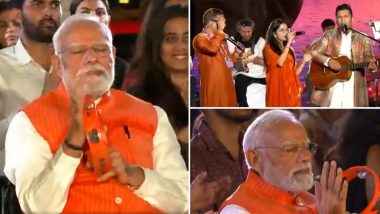 PM Narendra Modi Joins ‘Bhajan Clubbing’ in Delhi To Mark Pandit Deendayal Upadhyaya’s Birth Anniversary (Video)