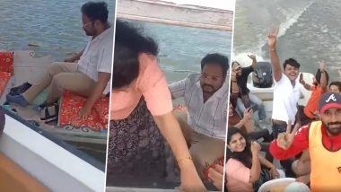 Srinagar: Tourists Rescued After Shikara Gets Stranded in Dal Lake Amid Gusty Winds (Video)