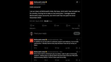 McDonald&rsquo;s India Intern Claims Unpaid Salary Since December 2025 by Boss Amit Joshi, Later Says &lsquo;Thanks, I Have Claimed It&rsquo;
