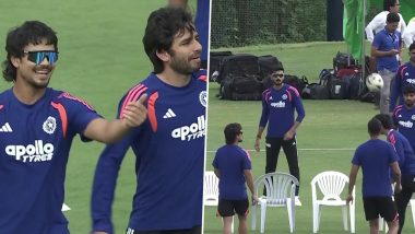 Indian Team Warms Up With Football Session After Toss Delay Due to Wet Outfield in India vs Japan One-Off T20I