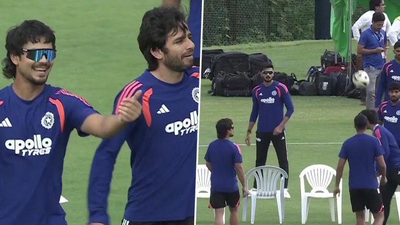 Indian Team Warms Up With Football Session After Toss Delay Due to Wet Outfield in India vs Japan One-Off T20I
