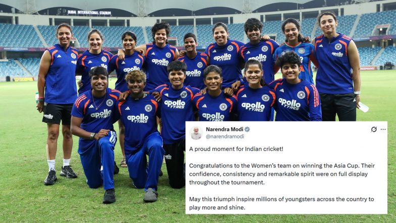 PM Narendra Modi Congratulates India Women on Winning Asia Cup Title