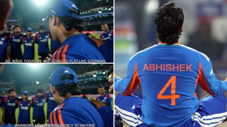 Abhishek Sharma's Pre-Match Rousing Pep Talk in Punjabi Goes Viral After Opener Hits Fastest T20I Century For India