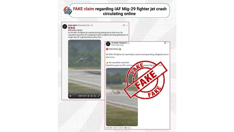Did an IAF MiG-29 Crash Due to Pilot Error? PIB Fact Check Reveals Truth