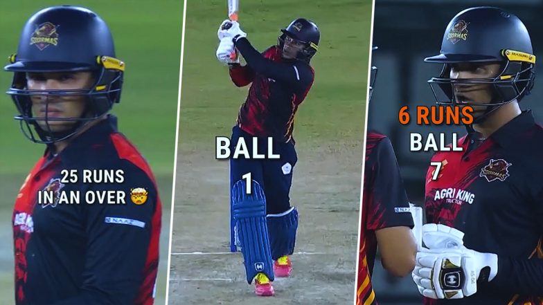 Abhishek Sharma Smashes 25 Runs in an Over During Sher-E-Punjab T20 League 2026