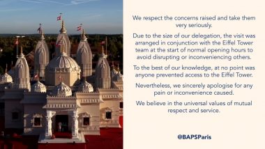 BAPS Paris Responds to Eiffel Tower Row, Says &lsquo;No One Was Denied Access&rsquo;