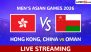 Hong Kong, China vs Oman Live Streaming and Free Telecast of Men's Asian Games 2026 Cricket in India