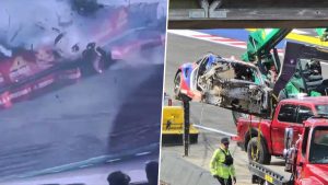 California Porsche Crash Video: Race Car Flies off Laguna Seca Track; Driver Manuel Gil Del Real Survives.
