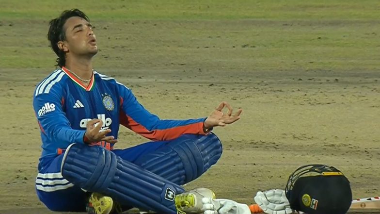 Abhishek Sharma Celebrates India&rsquo;s Fastest T20I Century with Meditation Yoga Pose