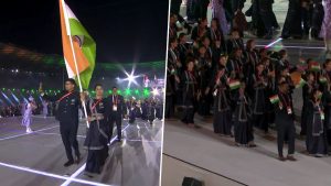 sports-Watch Manu Bhaker, Pardeep Sehrawat Lead Indian Contingent as Flag-Bearers During Asian Games 2026 Opening Ceremony