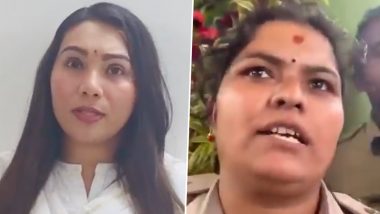 BJP MLA Suresh Gowda's Daughter Aishwarya Gowda Apologises to PSI Savitha Patil Over Mandya Temple Clash (Video)