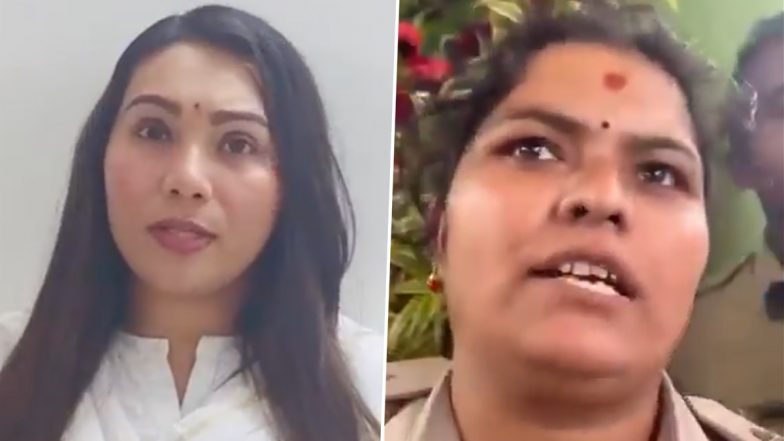 BJP MLA Suresh Gowda's Daughter Aishwarya Gowda Apologises to PSI Savitha Patil Over Mandya Temple Clash (Video)