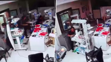 Maharashtra Hospital Fire: Staff Rescue 9 Newborns Moments Before Smoke Engulfs Ward (Video)