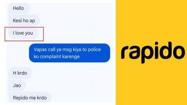 Rapido Rider Sends &lsquo;I Love You&rsquo; to Noida Woman, Dares Her to File Complaint After She Objects