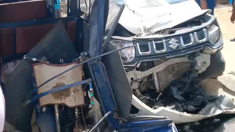 India News | Tripura: 3 Injured After Car Collides Head-on with E-rickshaw in Agartala