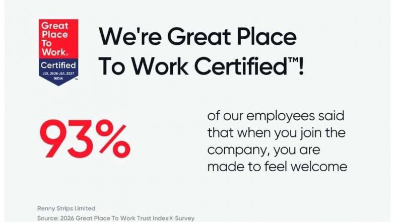 Business News | Renny Strips Earns Great Place to Work® Certification, Strengthening Its Commitment to a People First Culture