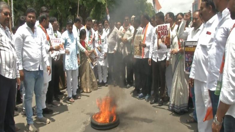 India News | Karnataka: Congress Workers Protest Against FIR on Rahul Gandhi over 'purification' Row, Warn of Nationwide Stir