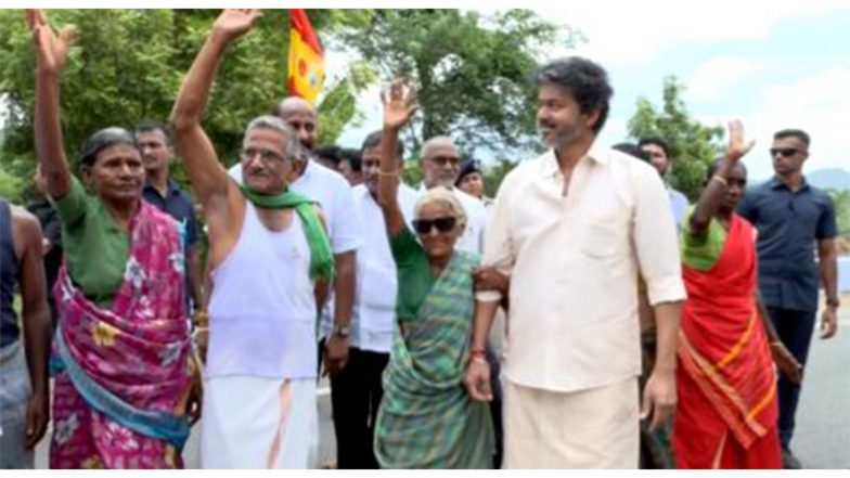 India News | TN CM Joseph Vijay Gifts His Glasses to an Elderly Woman in Mettur