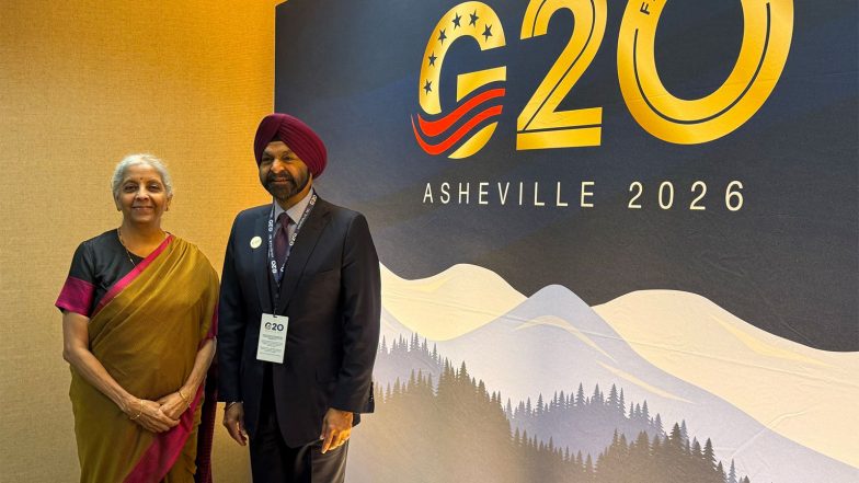 World News | Nirmala Sitharaman Meets World Bank President Ajay Banga, EU Commissioner Valdis Dombrovskis on Sidelines of G20 Meeting