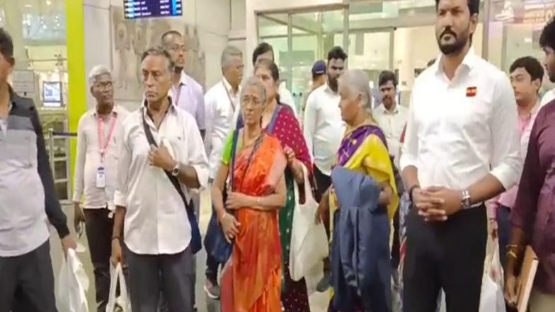 India News | 5 Tamil Nadu Pilgrims Stranded in Flood-hit Nepal Return Safely to Chennai; Minister D Sarathkumar Meets Survivors